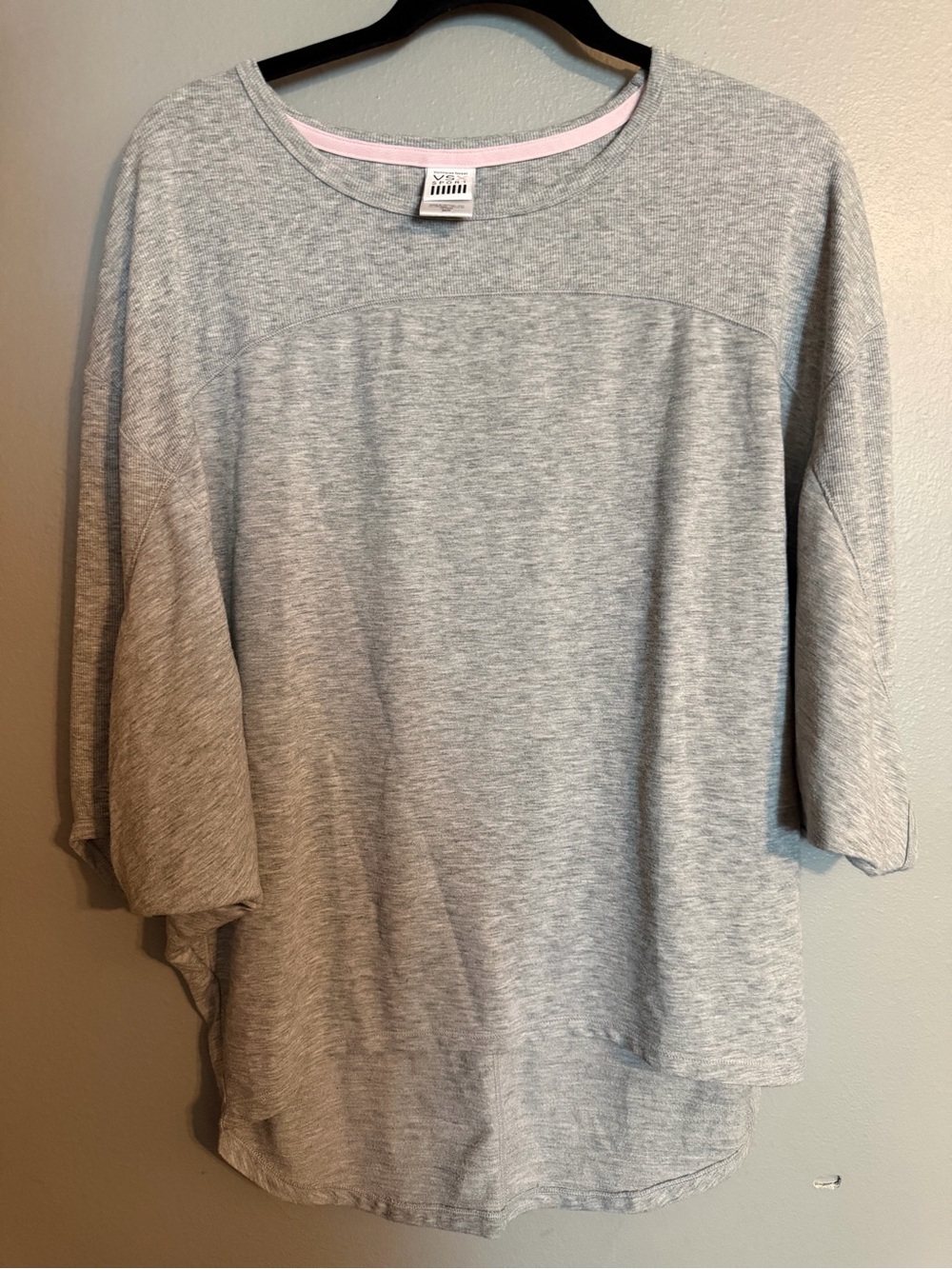 Victoria’s Secret VSX Sport Gray Oversized Dolman Top XS High Low